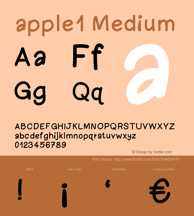 apple1 Version 001.000 Font Sample