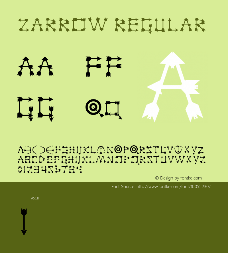 Zarrow Regular Altsys Fontographer 3.5  9/24/92 Font Sample