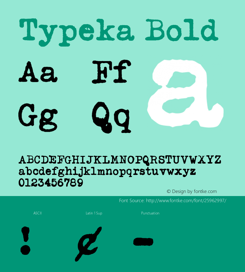 Typeka-Bold Version 001.000 Font Sample