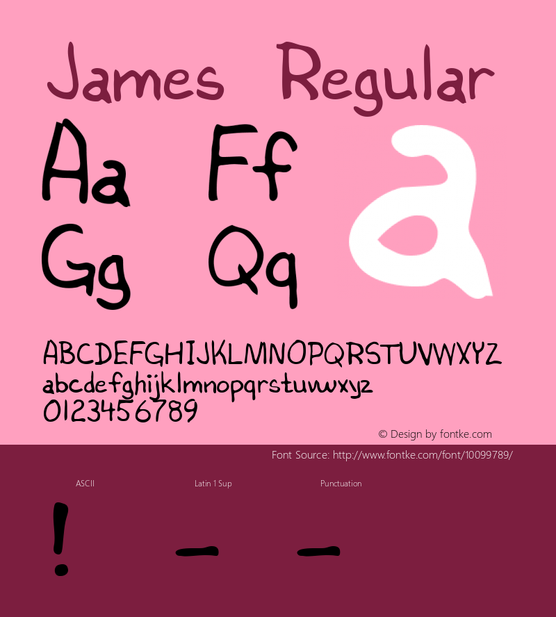 James Regular Altsys Metamorphosis:3/3/95 Font Sample
