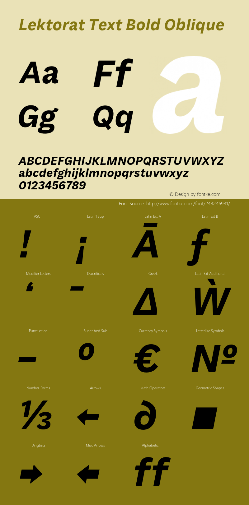 Lektorat Text Bold Oblique Version 1.001图片样张
