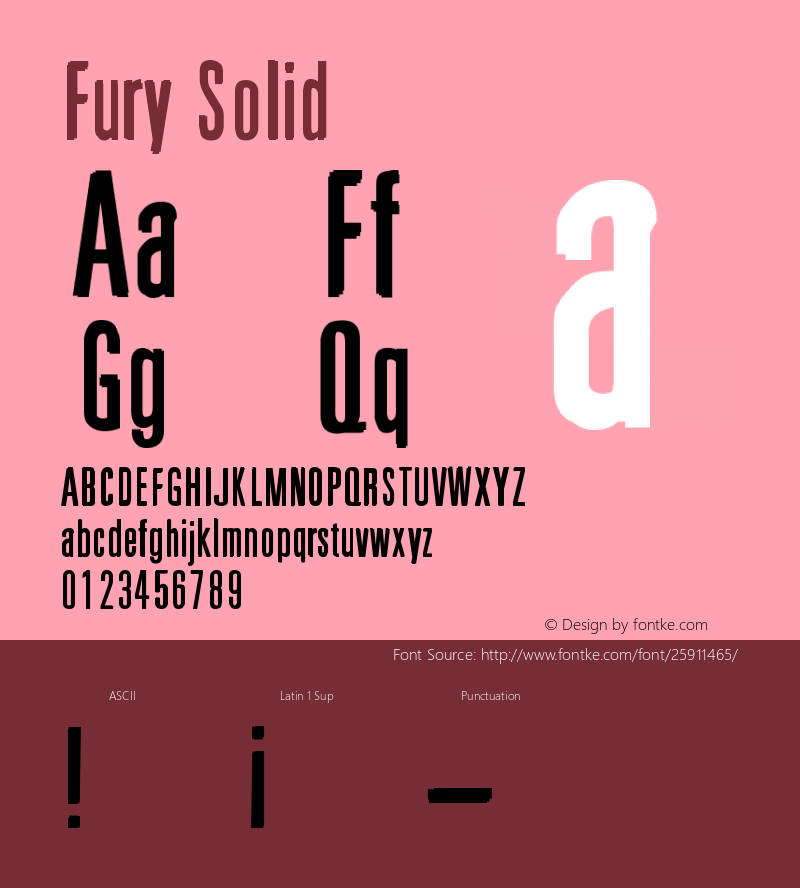 Fury-Solid Version 001.000 Font Sample