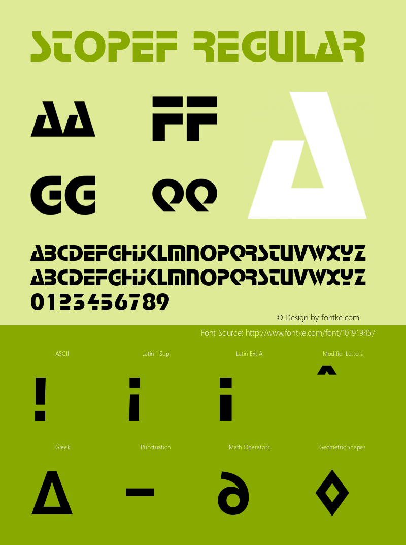 StopEF Regular 001.001 Font Sample