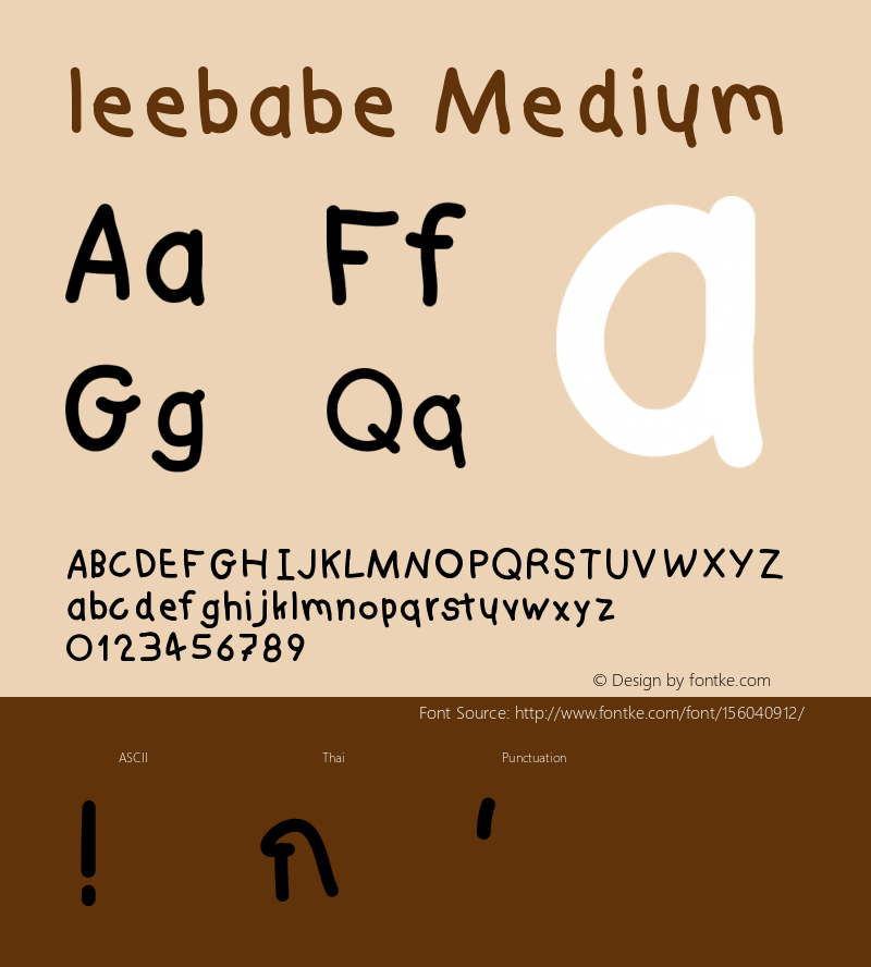 leebabe Version 001.000 Font Sample