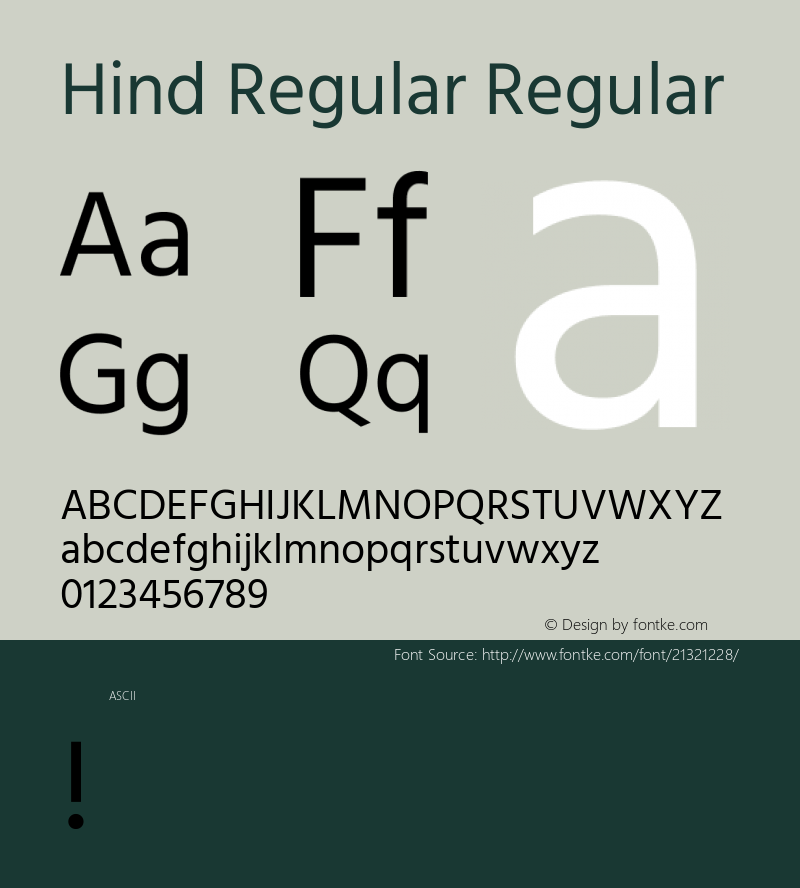 Hind Regular Regular  Font Sample