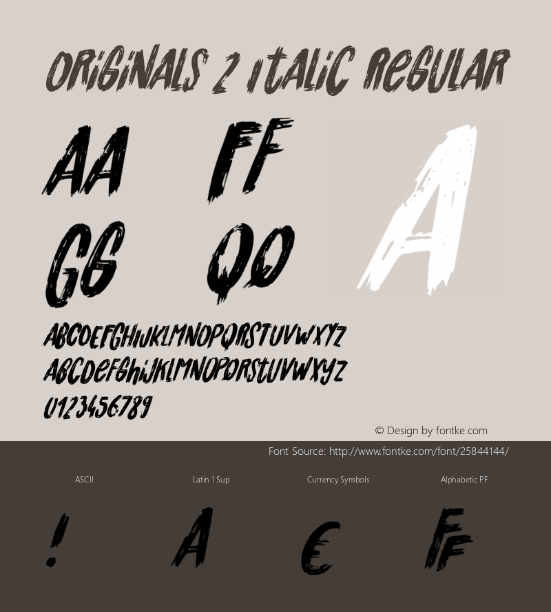 Originals2Italic-Regular Version 1.003;Fontself Maker 2.1.2 Font Sample