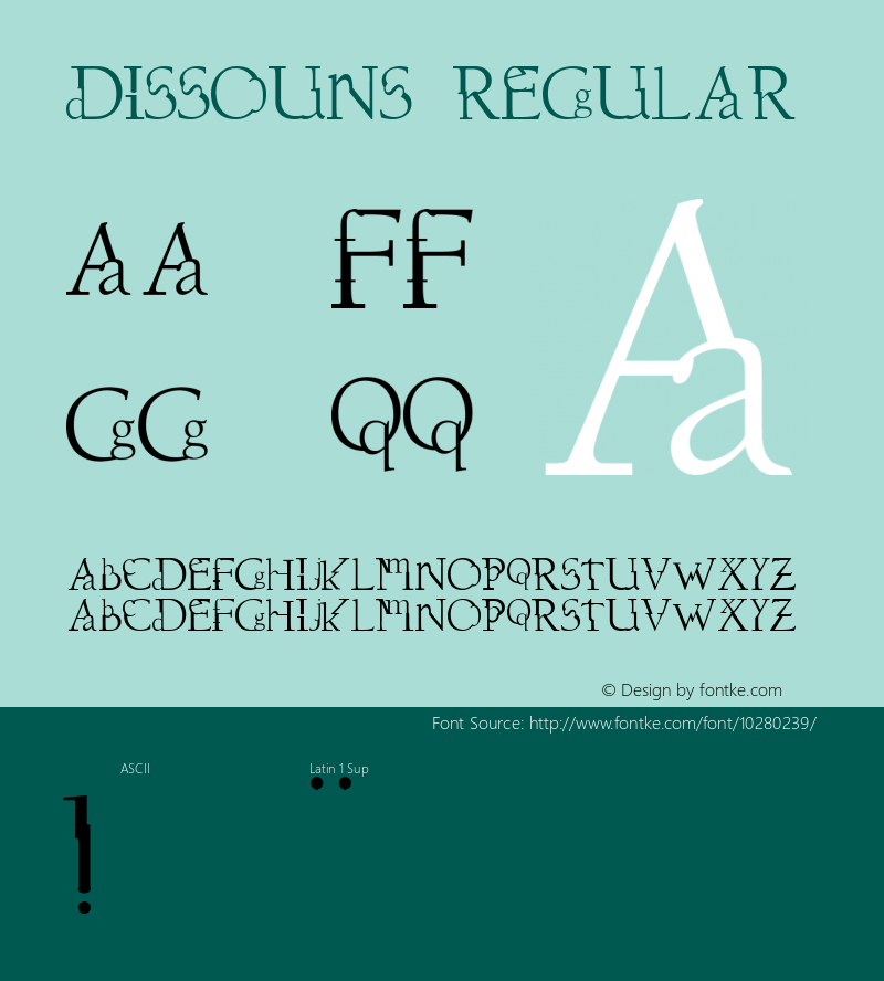 Dissouns Regular Version 001.000 Font Sample