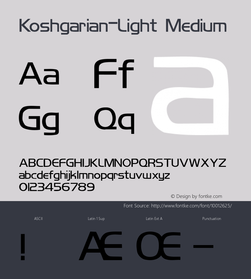 Koshgarian-Light Medium 001.000 Font Sample