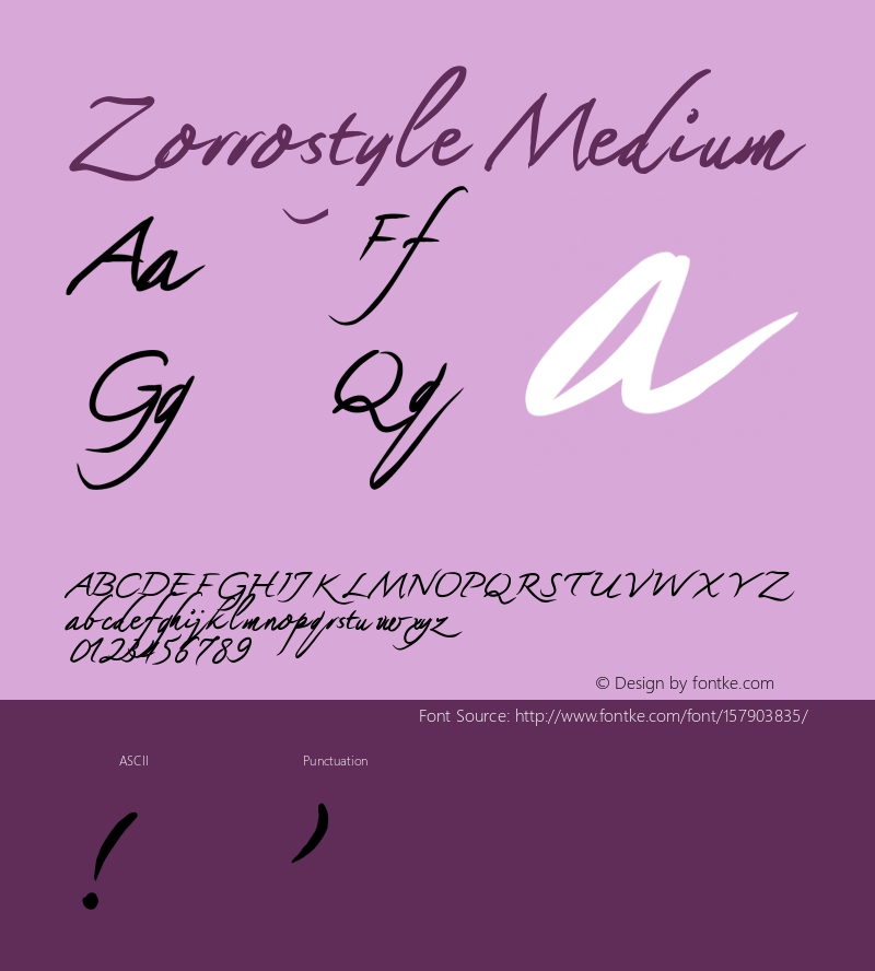 Zorrostyle Version 001.000 Font Sample