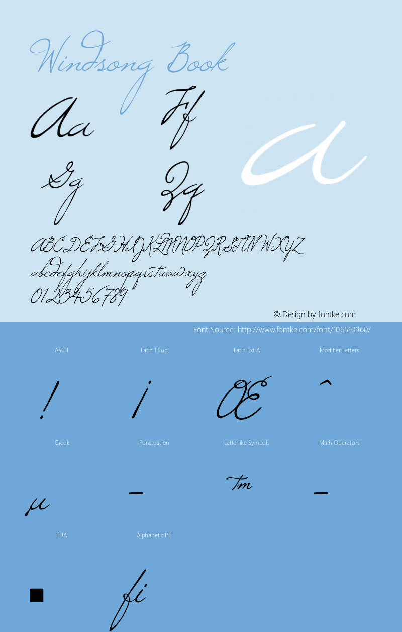 Windsong Macromedia Fontographer 4.1 8/5/98 Font Sample