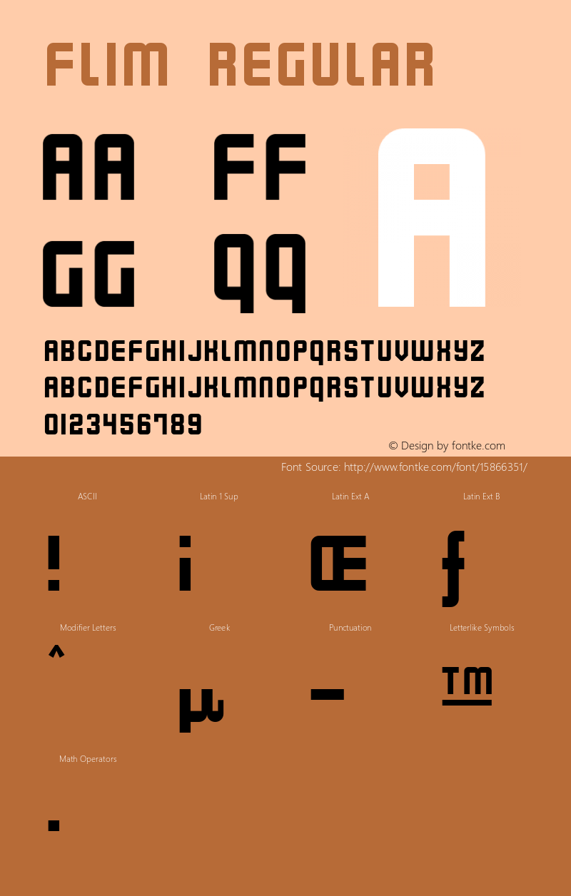 Flim Regular 1, 2003 Font Sample