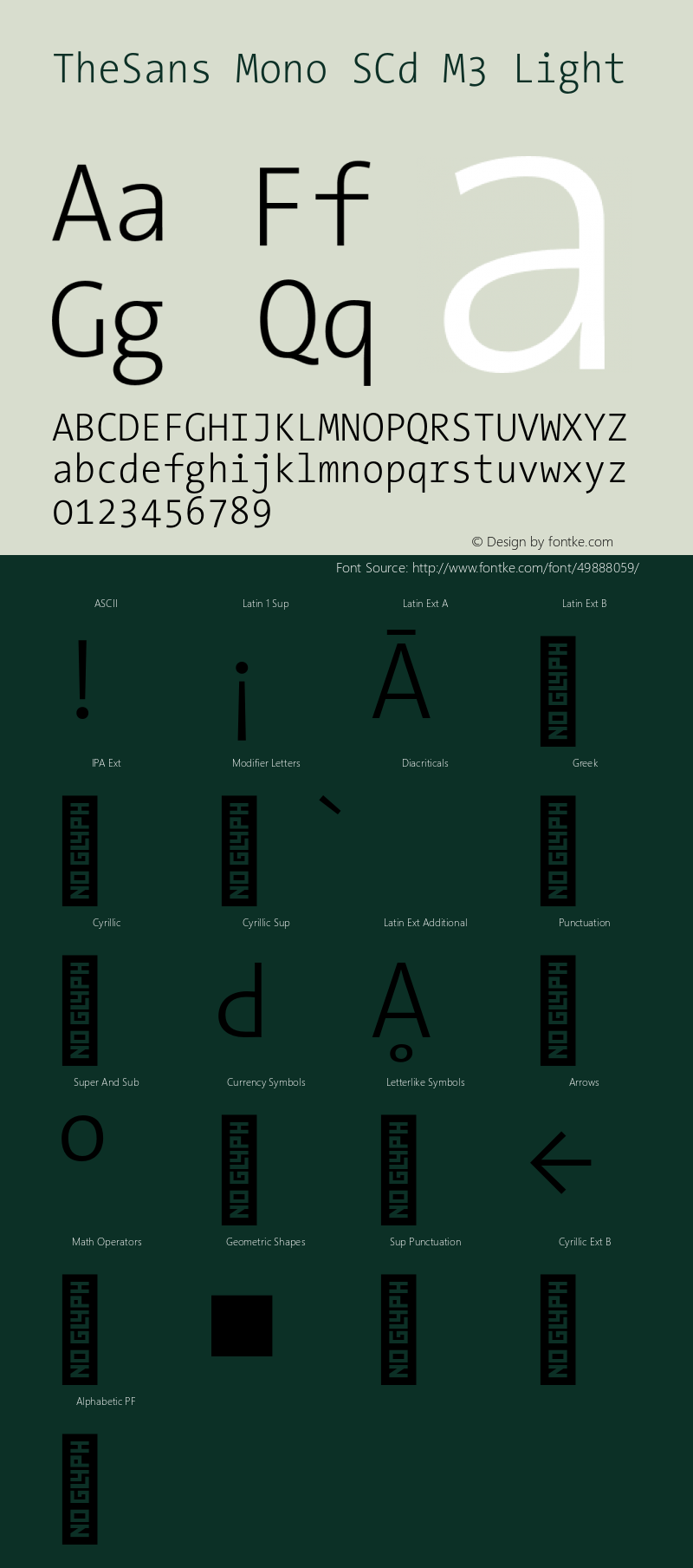 TheSansMono-SCdM3Light 3.006 Font Sample