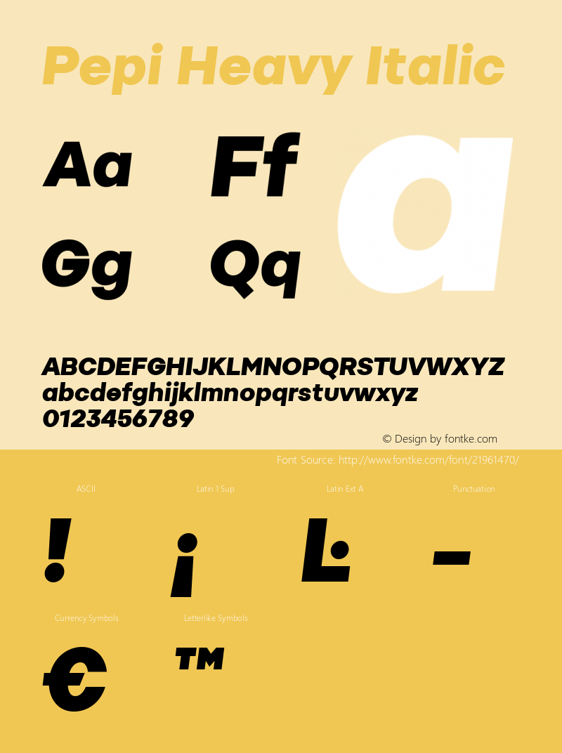 b6bd32b989681782 - subset of Pepi Heavy Italic Version 1.000 Font Sample