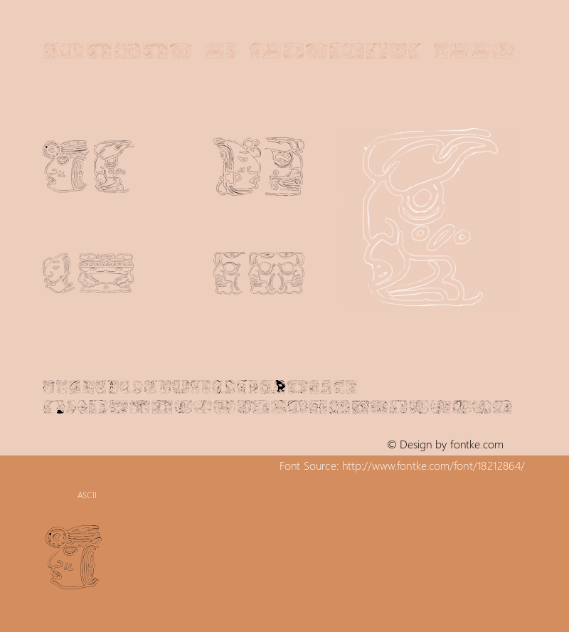 Spirit of Montezuma Book Version 1.000 2009 initial r Font Sample