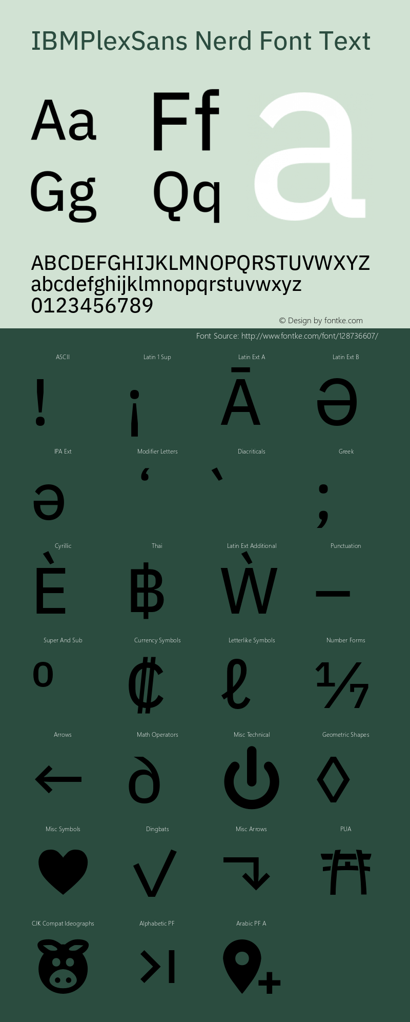 IBM Plex Sans Text Nerd Font Complete Version 3.2 Font Sample