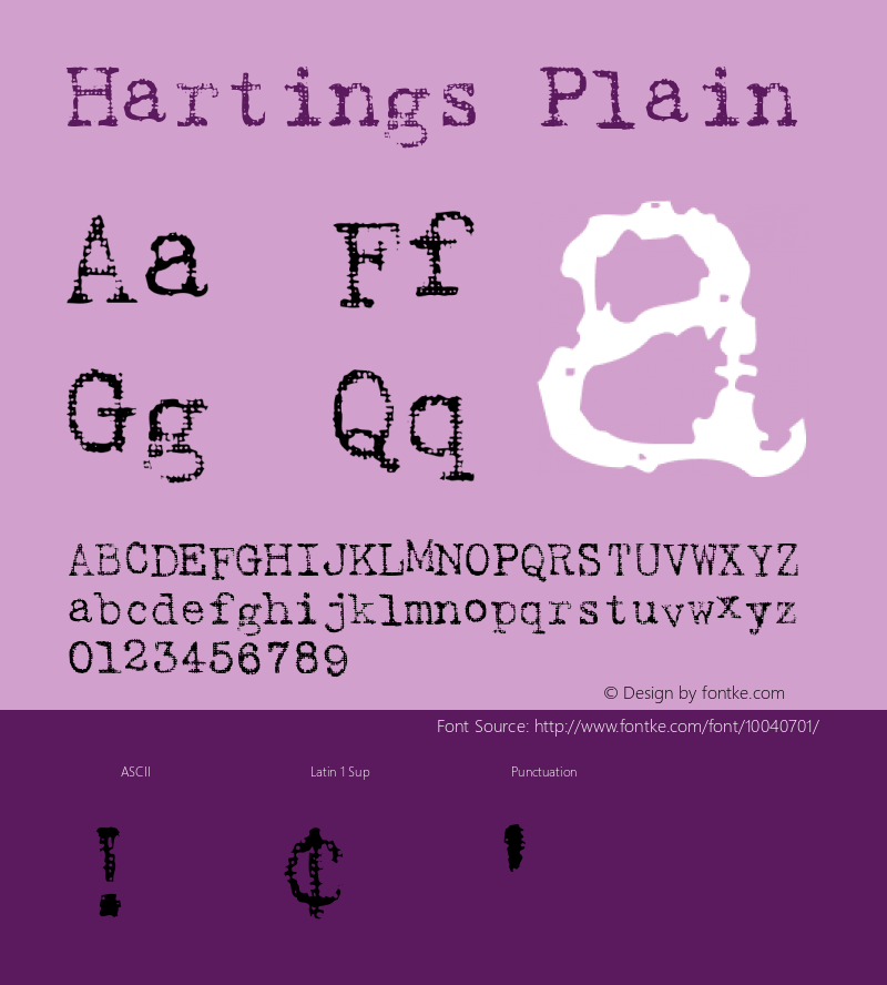 Hartings Plain Unknown Font Sample