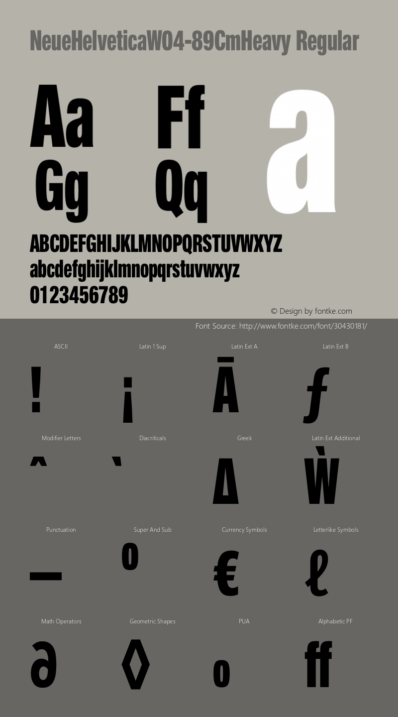 Neue Helvetica W04 89 Cm Heavy Version 1.000 Font Sample