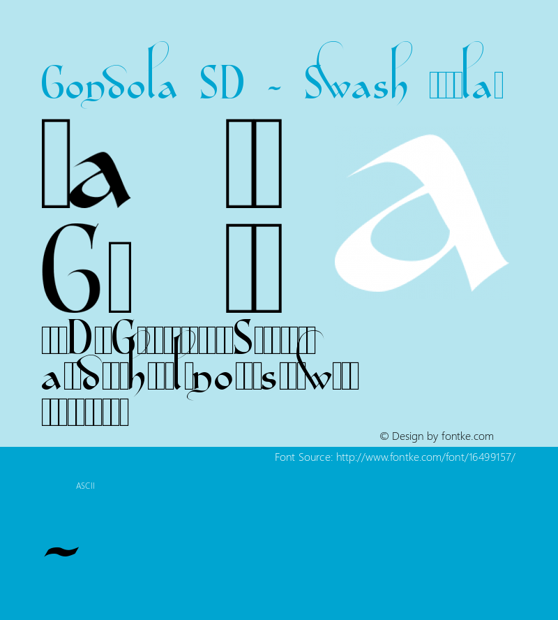 Gondola SD - Swash Regular Version 1.4 2009 Font Sample