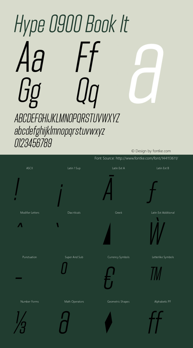 Hype 0900 Book It Version 1.000;hotconv 1.0.109;makeotfexe 2.5.65596 Font Sample