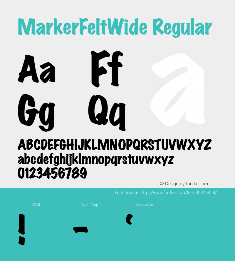 MarkerFeltWide Regular Altsys Fontographer 3.5  8/13/92 Font Sample