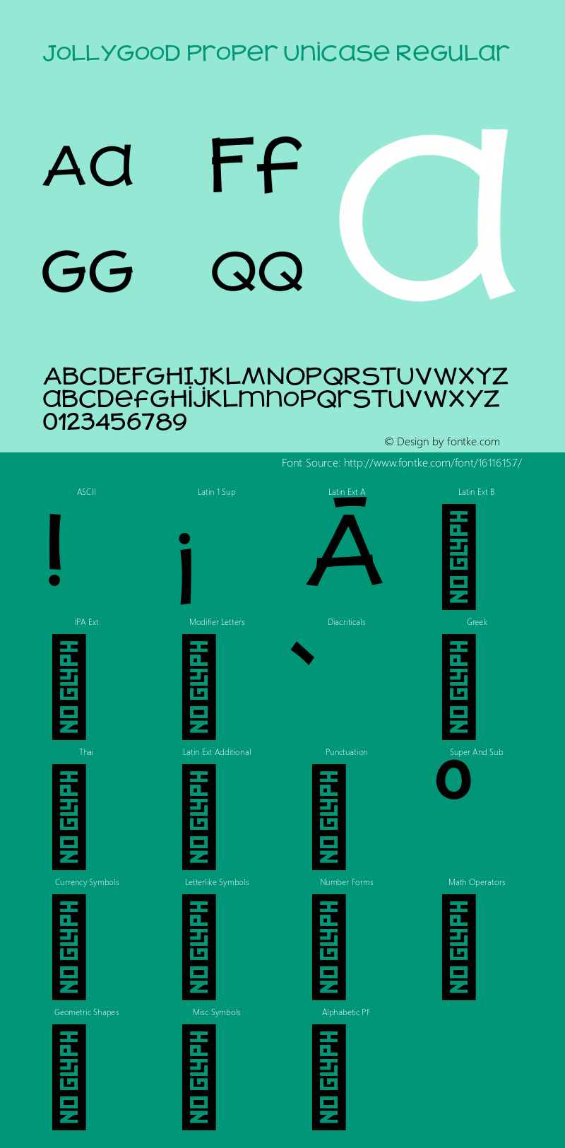 JollyGood Proper Unicase Regular Version 1.1 Font Sample