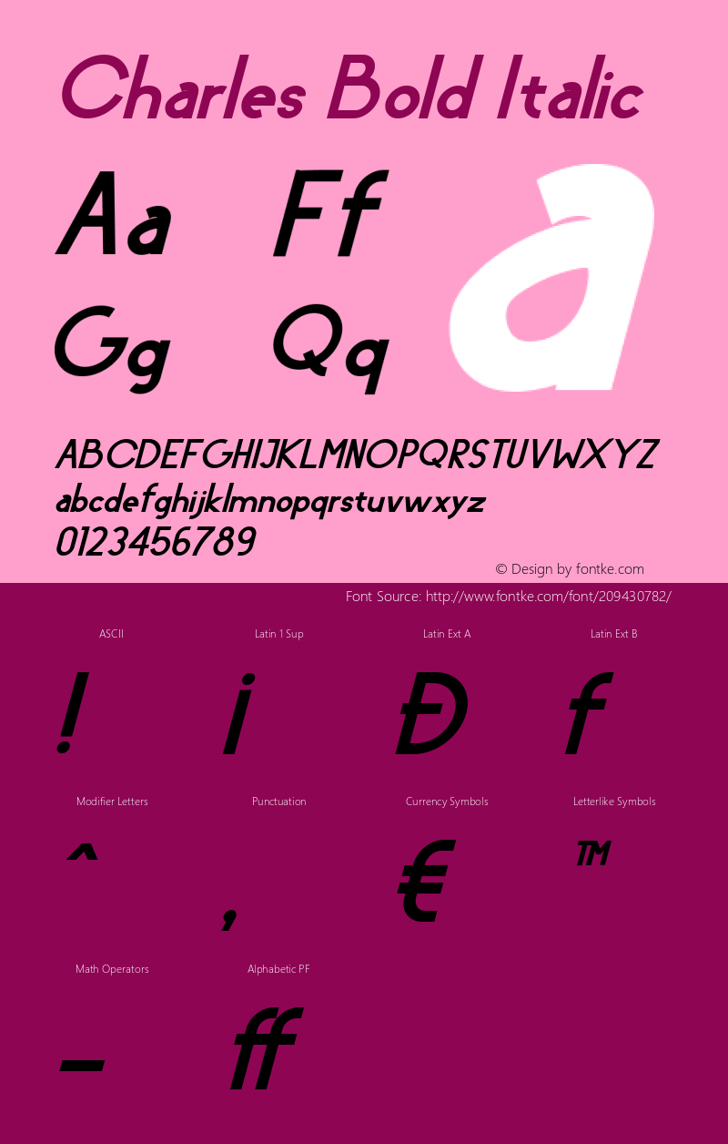 Charles Bold Italic Version 1.000图片样张