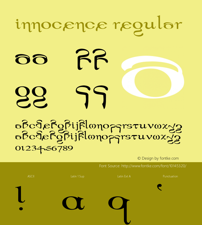 Innocence Regular Version 001.000 Font Sample