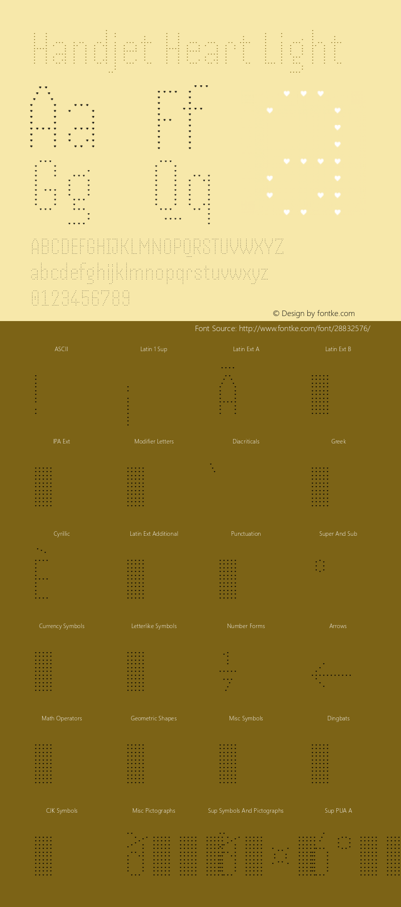 Handjet Heart Light Version 1.000; ttfautohint (v1.8) Font Sample