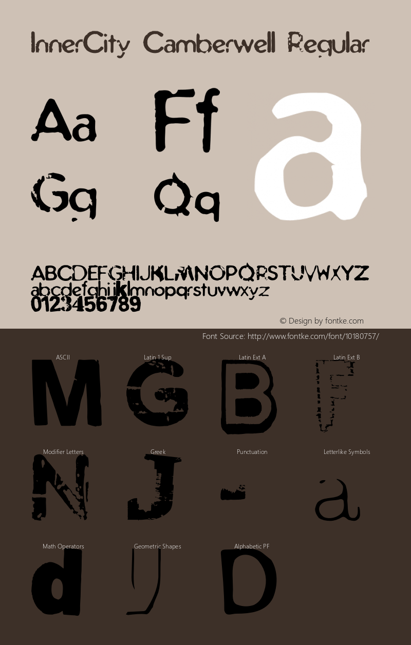 InnerCity Camberwell Regular 001.000 Font Sample