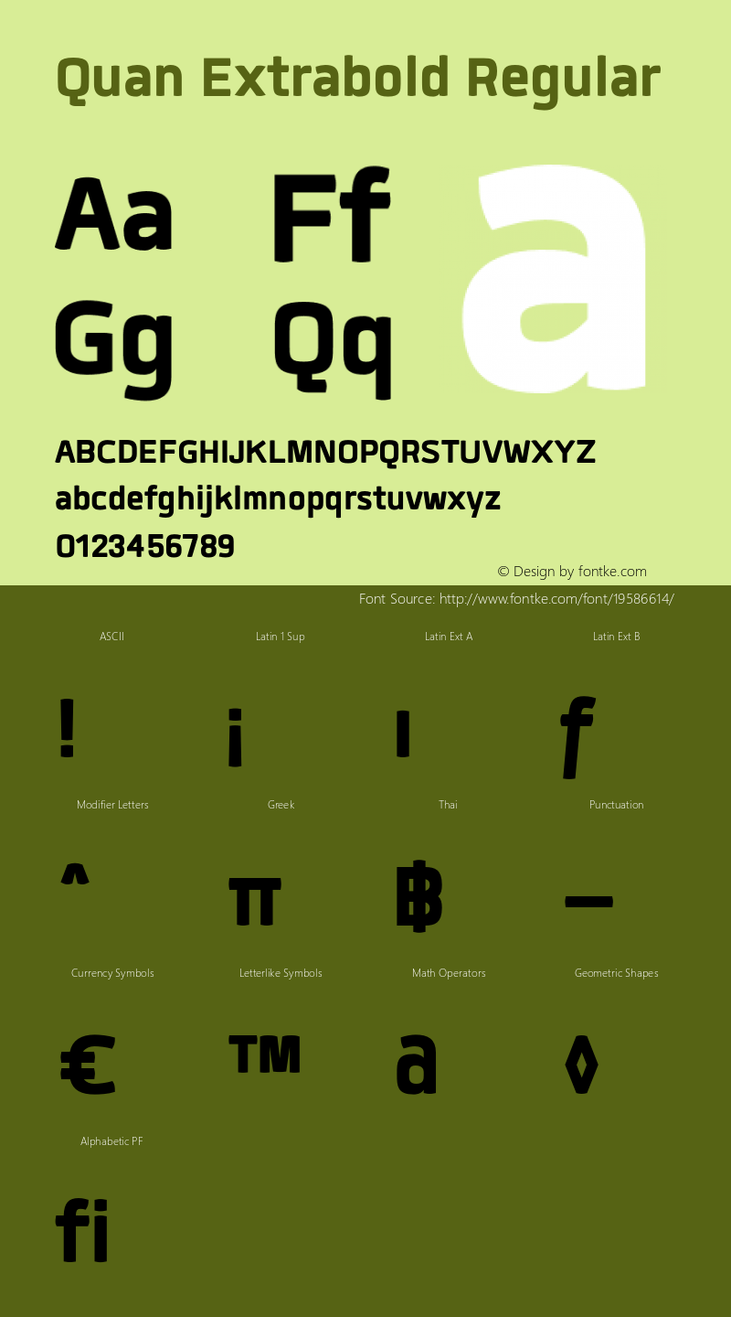 Quan-Extrabold Version 1.000 Font Sample