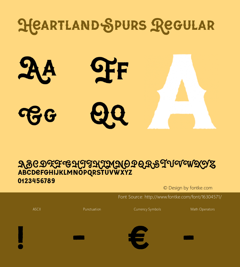 HeartlandSpurs Regular Version 1.000;PS 001.001;hotconv 1.0.56 Font Sample