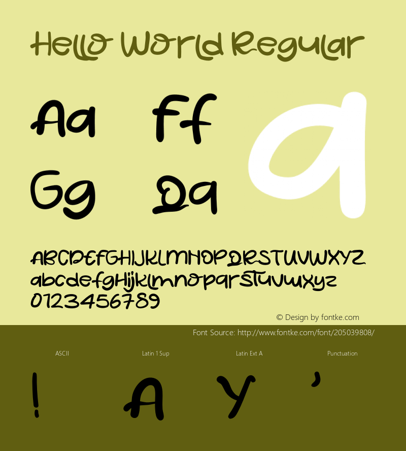 Hello World Version 1.001;Fontself Maker 3.5.4图片样张