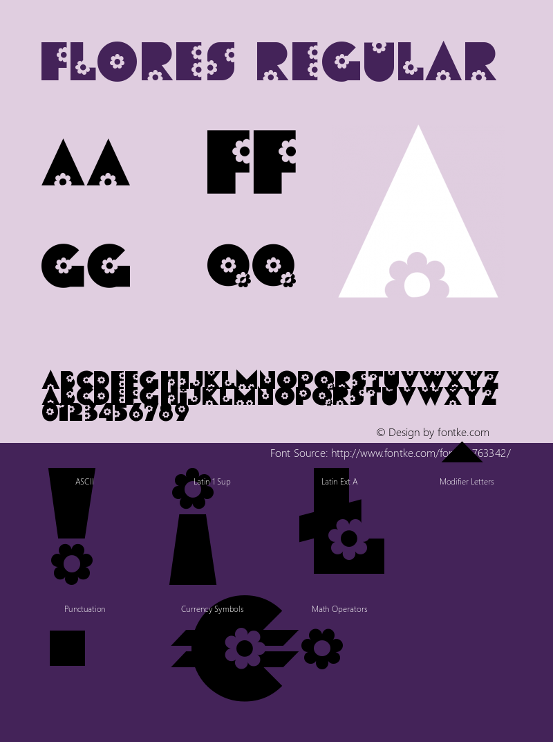 Flores Regular Macromedia Fontographer 4.1.3 8/26/01 Font Sample