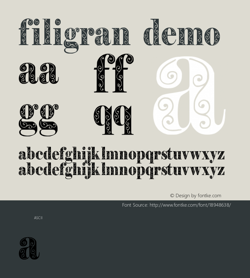 Filigran Demo Version 1.000 Font Sample