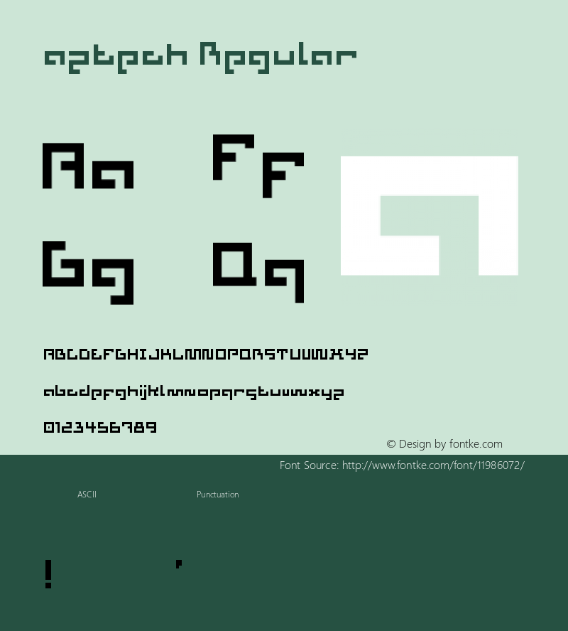 aztech Regular Version 1.0 Font Sample