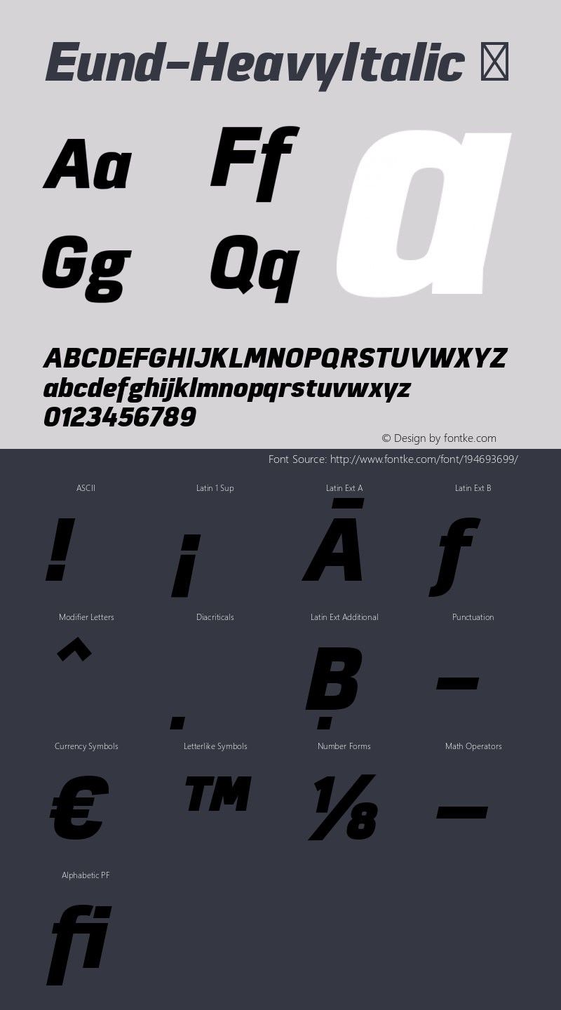 ☞Eund Heavy Italic Version 1.001;PS 001.001;hotconv 1.0.70;makeotf.lib2.5.58329;com.myfonts.easy.northernblock.eund.heavy-italic.wfkit2.version.3UYC图片样张