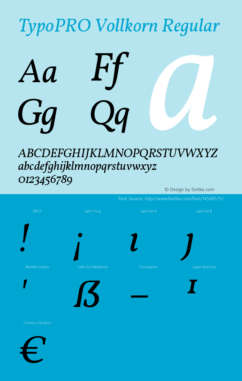 TypoPRO Vollkorn Regular Version 2.001 Font Sample