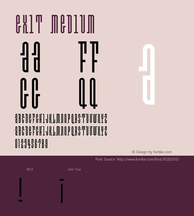 Exit Medium 001.000 Font Sample