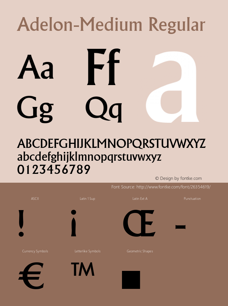 Adelon-Medium Regular B & P Graphics Ltd.:29.6.1993 Font Sample