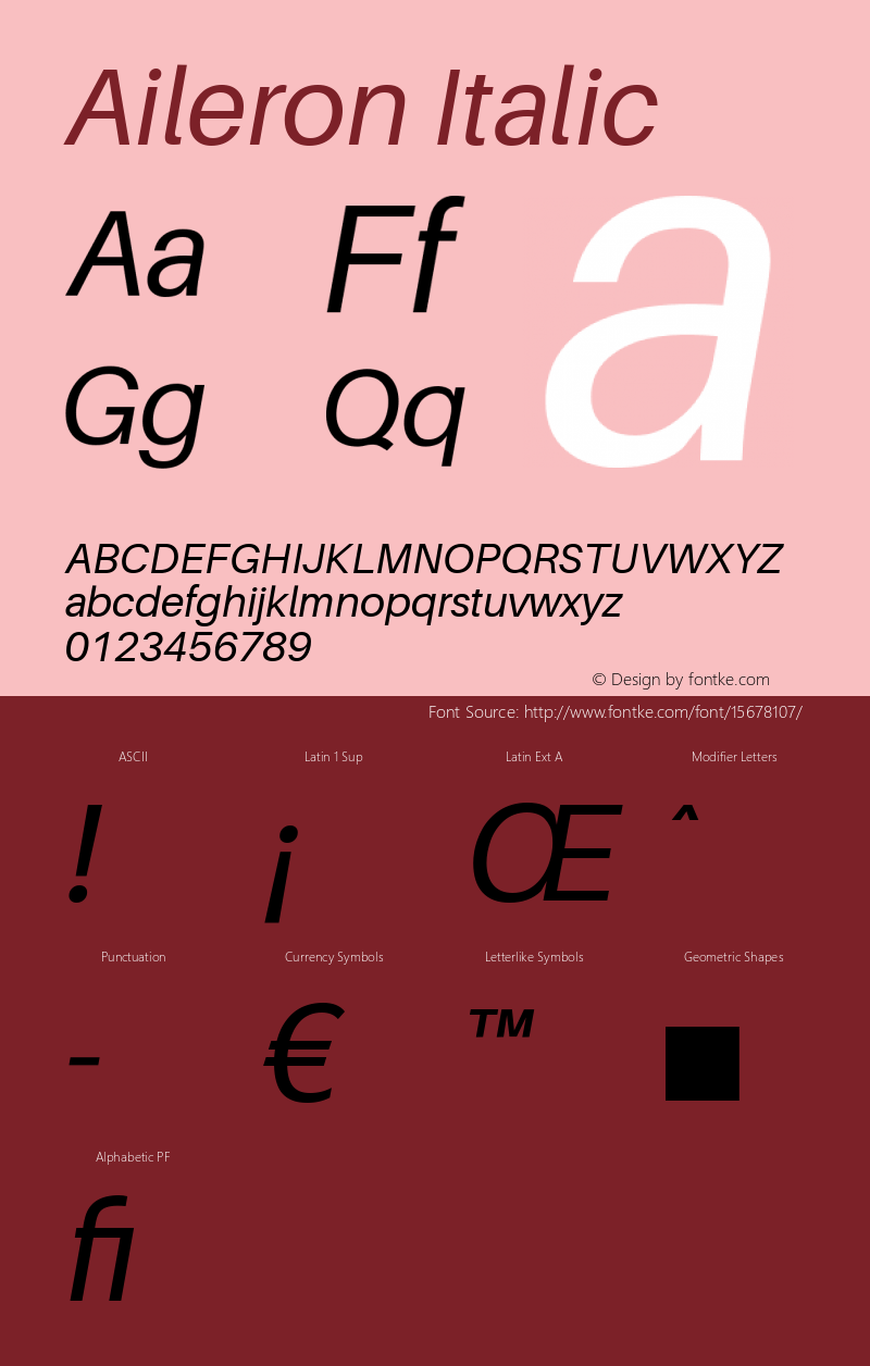 Aileron Italic Version 1.000;PS 001.000;hotconv 1.0.70;makeotf.lib2.5.58329 Font Sample
