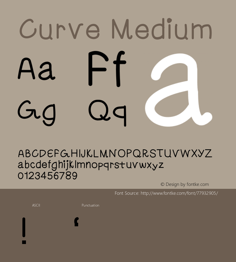 Curve Version 001.000 Font Sample