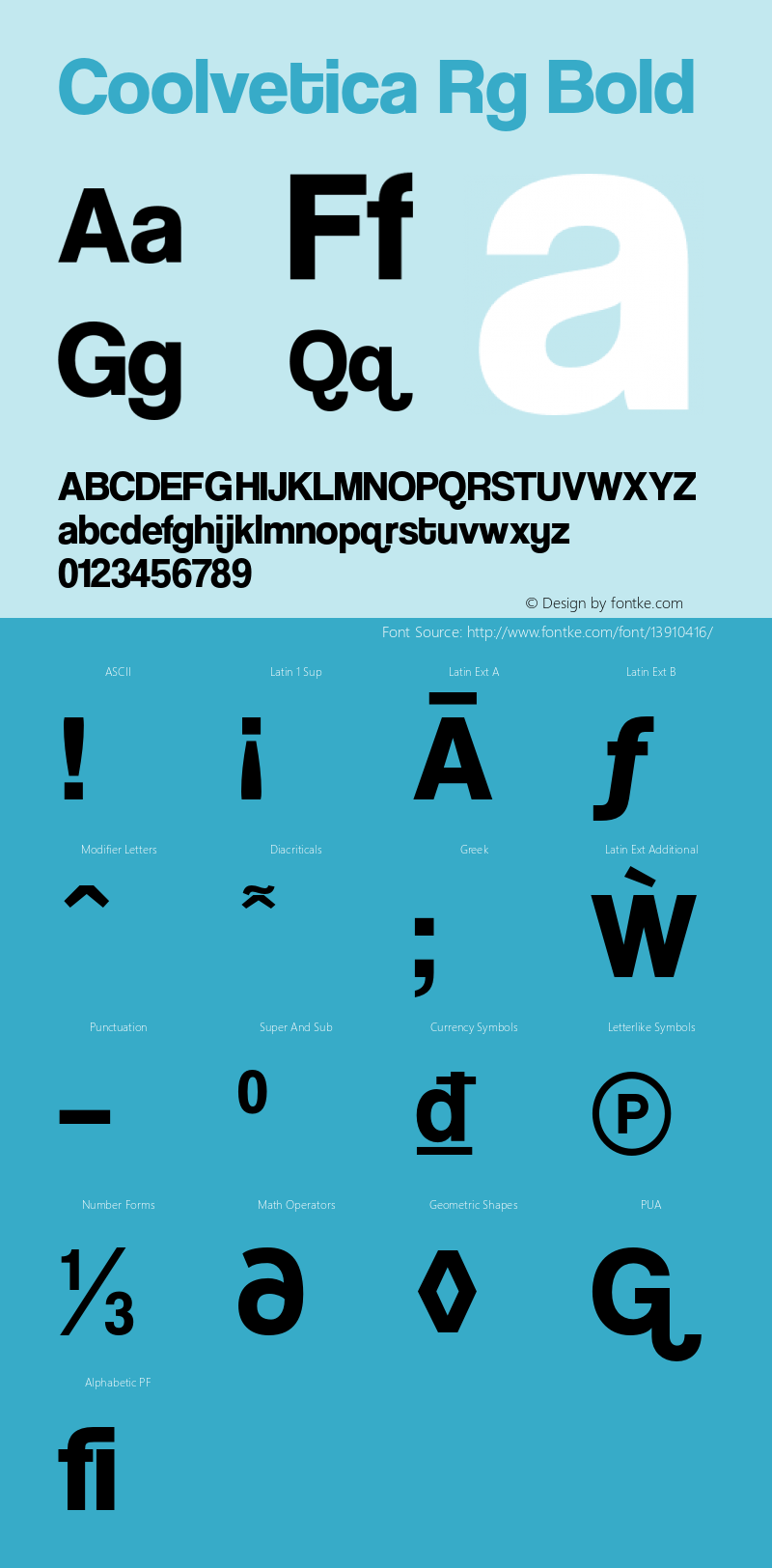 Coolvetica Rg Bold Version 4.103 Font Sample