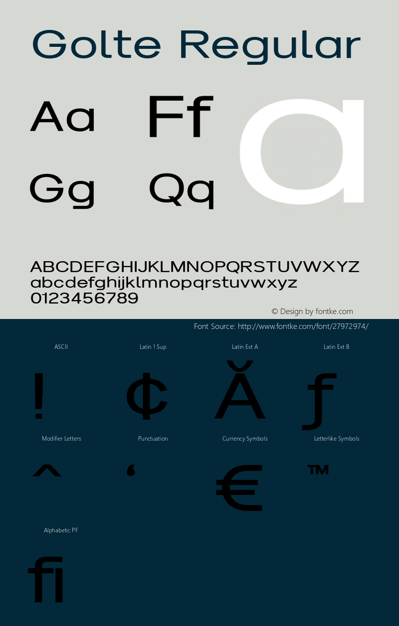 Golte  Font Sample