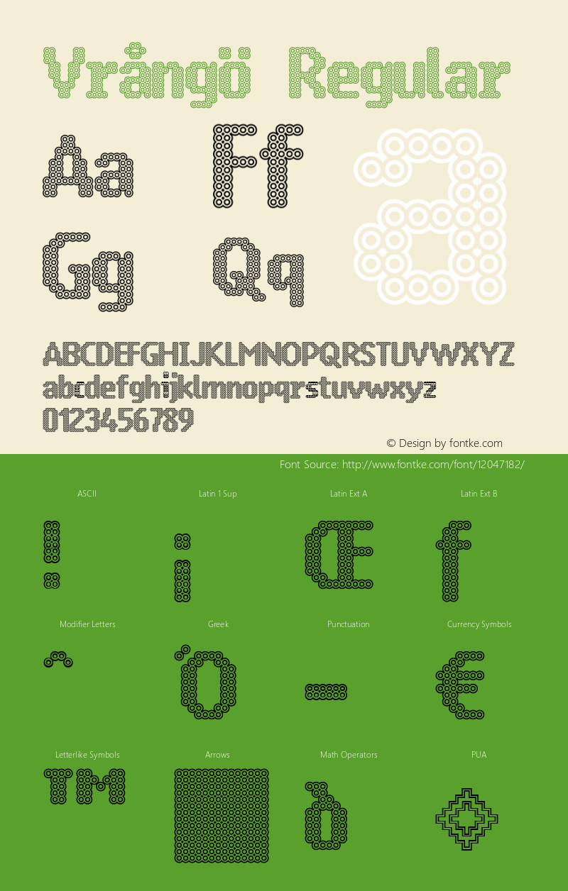 Vrångö Regular Version 1.000 2009 initial release Font Sample