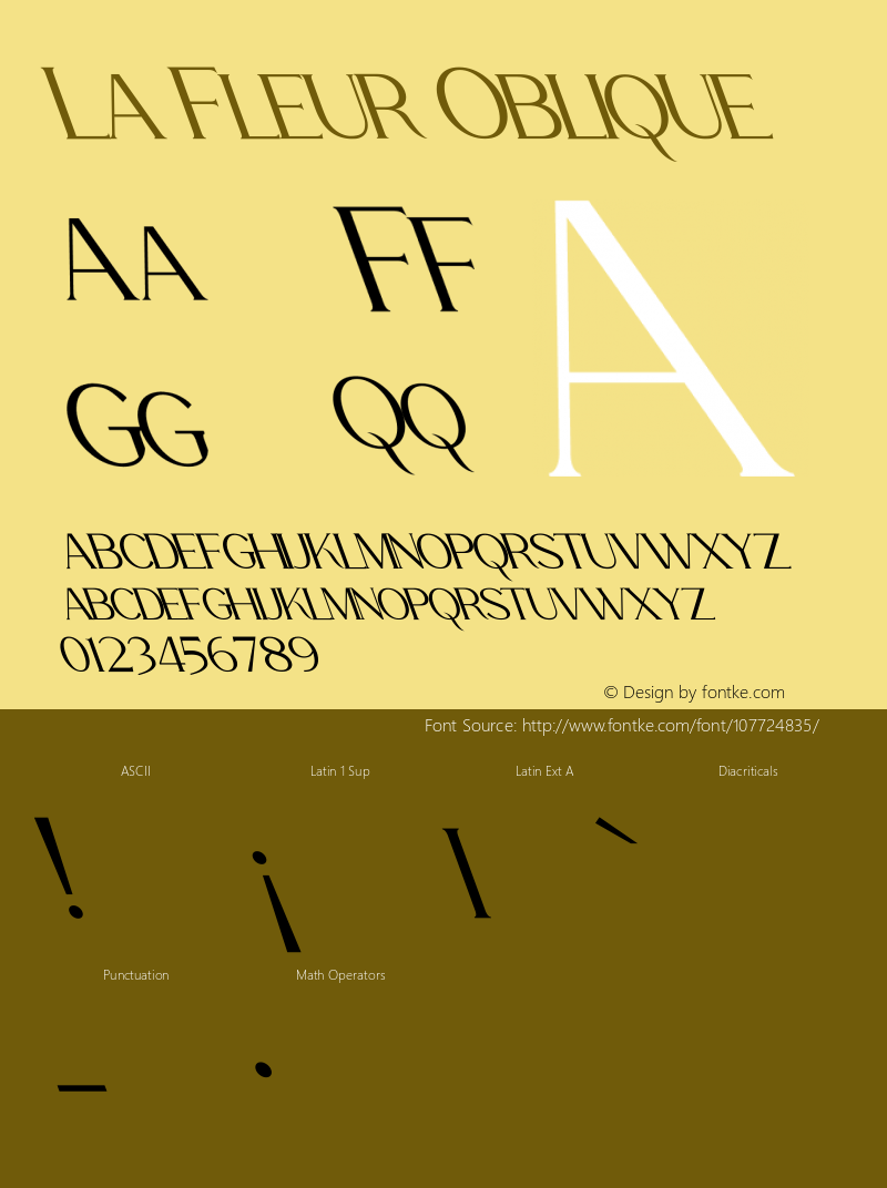 La Fleur Oblique Version 1.00;November 3, 2020;FontCreator 12.0.0.2563 64-bit Font Sample
