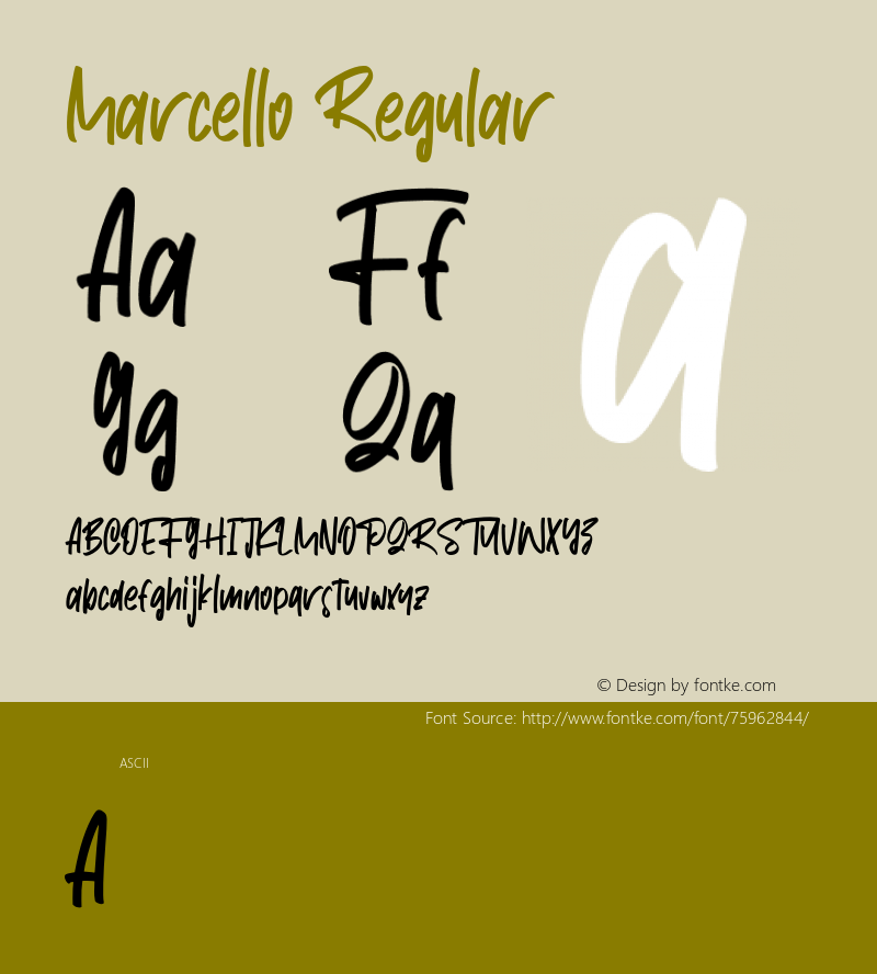 Marcello Version 1.000;PS 001.000;hotconv 1.0.88;makeotf.lib2.5.64775 Font Sample