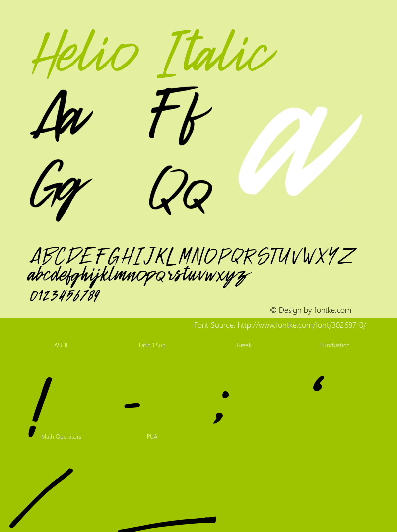 Helio Italic Version 1.00;May 14, 2019;FontCreator 11.5.0.2430 32-bit Font Sample