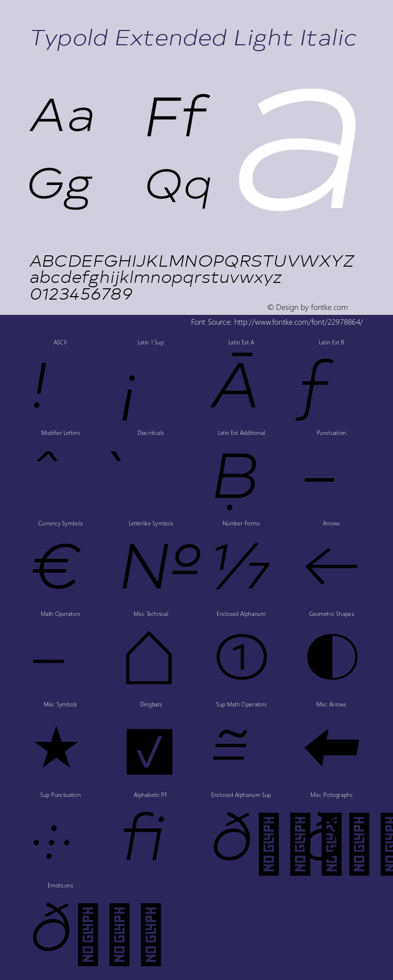 Typold Extended Light Italic Version 1.001; ttfautohint (v1.5) Font Sample