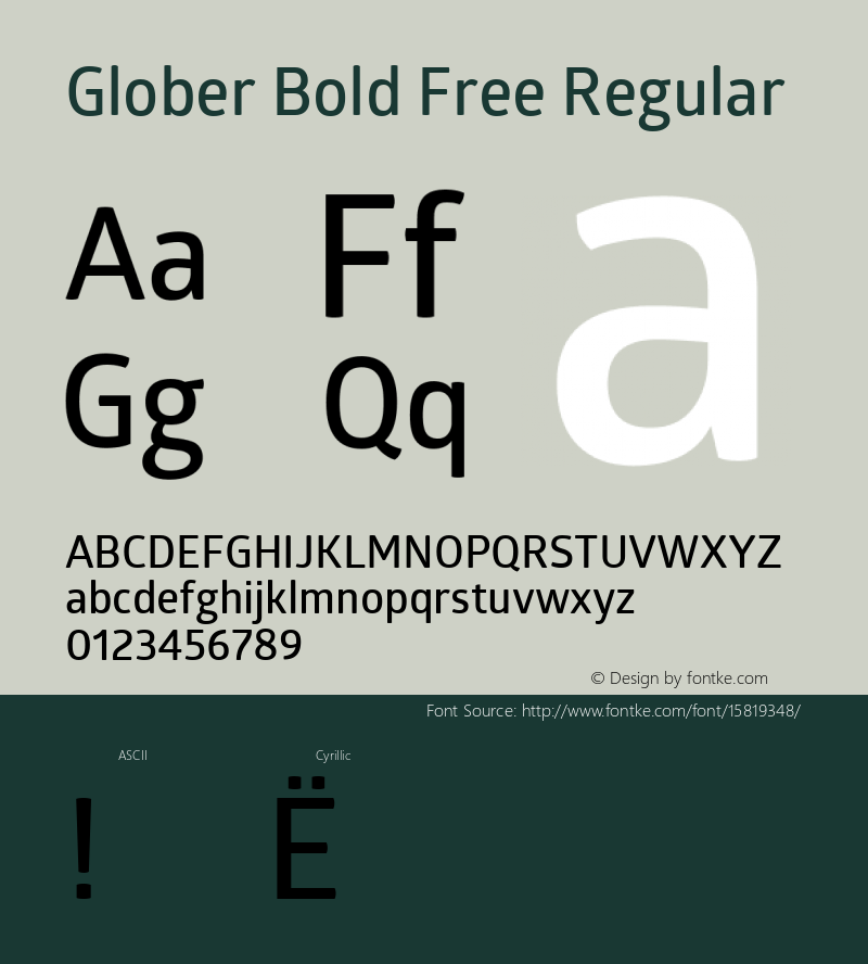 Glober Bold Free Regular Version 1.000; ttfautohint (v1.4.1) Font Sample