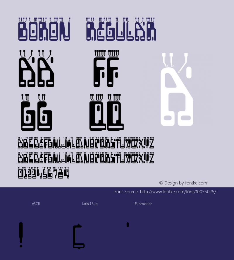 Boron Regular Sept 23, 1996 Font Sample